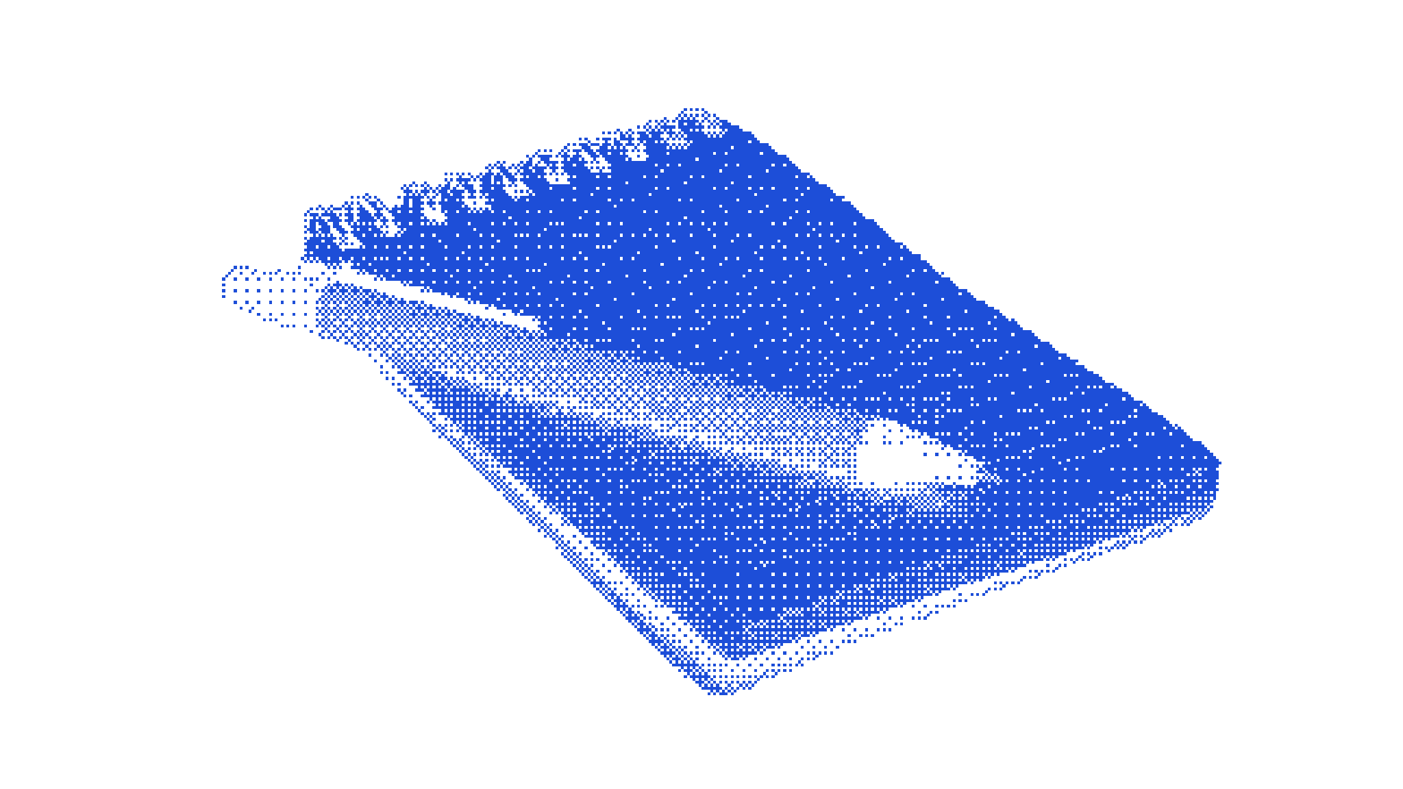 Un blocco per appunti con una penna, a dithering blu su fondo nero